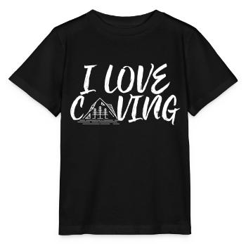 I love caving caving caving - Stanley/Stella MINI CREATOR Kids’ T-Shirt - black - Front - Mikhail (115cm)