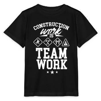 Construction work is teamwork Construction site Construction Teamwork - Stanley/Stella MINI CREATOR Kids’ T-Shirt - black - Front - Mikhail (115cm)