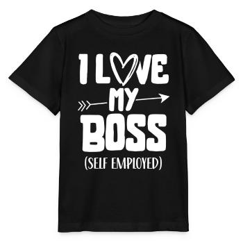 J’aime mon patron indépendant freelance - T-shirt bio MINI CREATOR Stanley/Stella Enfant - noir - Devant - Mikhail (115cm)