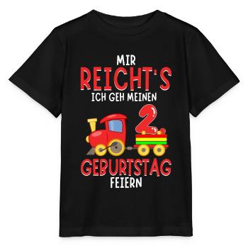 2. Geburtstag Geburtstagsgeschenk mit Eisenbahn - Stanley/Stella Kinder T-Shirt MINI CREATOR  - Schwarz - Vorne - Mikhail (115cm)