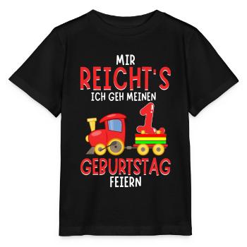 1. Geburtstag Geburtstagsgeschenk mit Eisenbahn - Stanley/Stella Kinder T-Shirt MINI CREATOR  - Schwarz - Vorne - Mikhail (115cm)