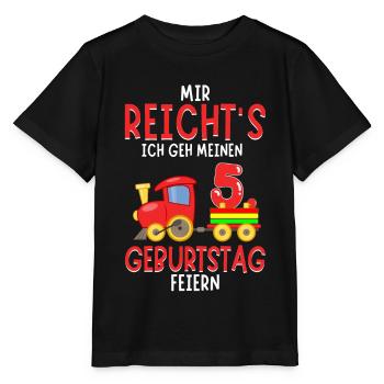 5. Geburtstag Geburtstagsgeschenk mit Eisenbahn - Stanley/Stella Kinder T-Shirt MINI CREATOR  - Schwarz - Vorne - Mikhail (115cm)