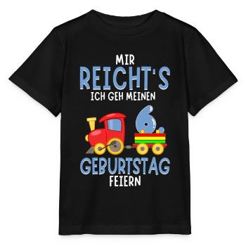 6. Geburtstag Geburtstagsgeschenk mit Eisenbahn - Stanley/Stella Kinder T-Shirt MINI CREATOR  - Schwarz - Vorne - Mikhail (115cm)