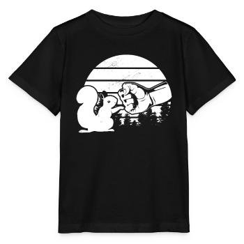 Drôle d’écureuil, coup de poing, écureuil - T-shirt bio MINI CREATOR Stanley/Stella Enfant - noir - Devant - Mikhail (115cm)