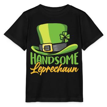 Joli lutin St Patrick Leprechaun Irlandais - T-shirt bio MINI CREATOR Stanley/Stella Enfant - noir - Devant - Mikhail (115cm)