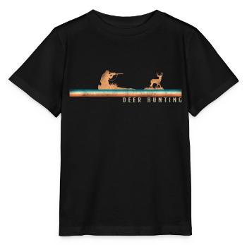 Chasseur de cerfs Buck Retro - T-shirt bio MINI CREATOR Stanley/Stella Enfant - noir - Devant - Mikhail (115cm)