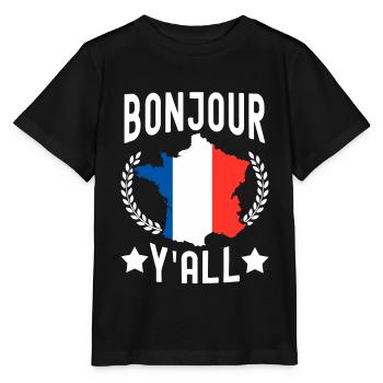 France Gift Paris French French Monaco - Stanley/Stella MINI CREATOR Kids’ T-Shirt - black - Front - Mikhail (115cm)