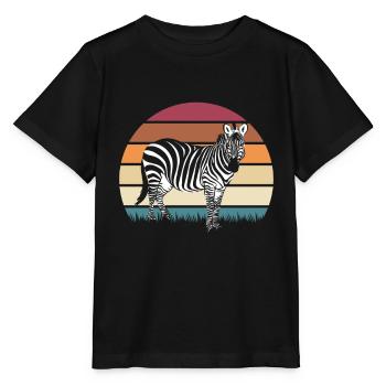 Zebra Africa Horse Hipster Gift Animal Stripe - Stanley/Stella MINI CREATOR Kids’ T-Shirt - black - Front - Mikhail (115cm)