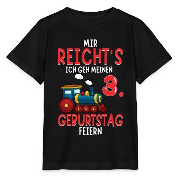 3. Geburtstag Geburtstagsgeschenk mit Eisenbahn - Stanley/Stella Kinder T-Shirt MINI CREATOR  - Schwarz - Vorne - Mikhail (115cm)