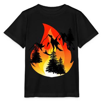 Inferno Fire Nature Fire Conservation de la nature Forêt Montagnes - T-shirt bio MINI CREATOR Stanley/Stella Enfant - noir - Devant - Mikhail (115cm)
