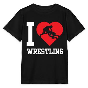 I Love Wrestling Wrestling Wrestling Wrestling - Stanley/Stella MINI CREATOR Kids’ T-Shirt - black - Front - Mikhail (115cm)