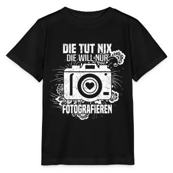 Photographie Elle ne fait rien qu’elle veuille juste photographier - T-shirt bio MINI CREATOR Stanley/Stella Enfant - noir - Devant - Mikhail (115cm)