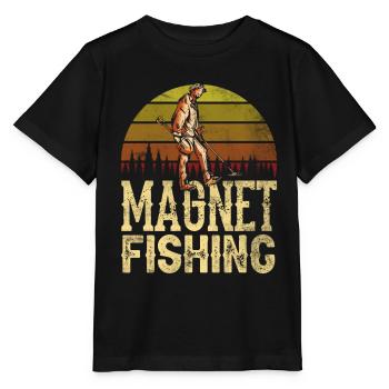 Magnetic Fishing Magnetic Fisherman Magnetic Fishing Magnet - Stanley/Stella MINI CREATOR Kids’ T-Shirt - black - Front - Mikhail (115cm)