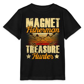 Magnetic Fisherman Treasure Hunter Magnet Magnetic Fishing - Stanley/Stella MINI CREATOR Kids’ T-Shirt - black - Front - Mikhail (115cm)
