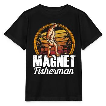 Magnet Fisherman Magnet Magnetic Fishing - Stanley/Stella MINI CREATOR Kids’ T-Shirt - black - Front - Mikhail (115cm)