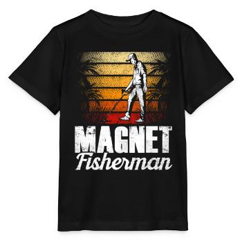 Magnet Fisherman Magnet Magnetic Fishing - Stanley/Stella MINI CREATOR Kids’ T-Shirt - black - Front - Mikhail (115cm)