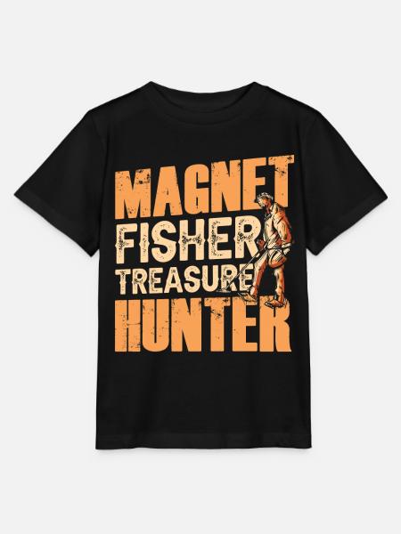 Magnet Fischer Schatzsucher Magnetfischen - Stanley/Stella Kinder T-Shirt MINI CREATOR  - Schwarz