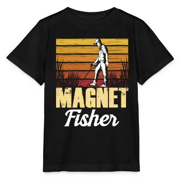 Magnetic Fisherman Magnetic Fishing Magnet - Stanley/Stella MINI CREATOR Kids’ T-Shirt - black - Front - Mikhail (115cm)
