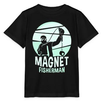 Magnetic Fisherman Magnetic Fishing Magnet - Stanley/Stella MINI CREATOR Kids’ T-Shirt - black - Front - Mikhail (115cm)