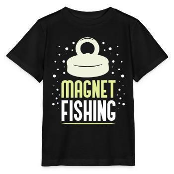 Magnetic Fishing Magnetic Fisherman Magnet - Stanley/Stella MINI CREATOR Kids’ T-Shirt - black - Front - Mikhail (115cm)
