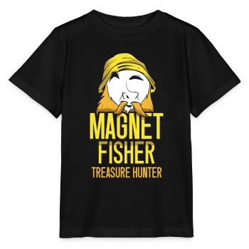 Magnetic Fisherman Treasure Hunter Magnet Magnetic Fishing - Stanley/Stella MINI CREATOR Kids’ T-Shirt - black - Front - Mikhail (115cm)