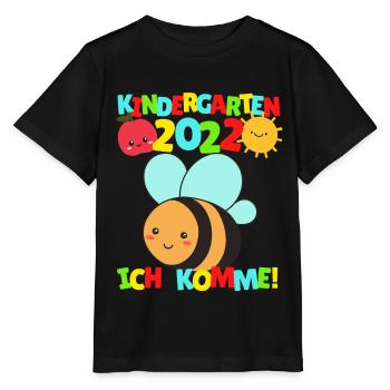 Kindergarten ich komme Biene Kindergartenkind 2022 - Stanley/Stella Kinder T-Shirt MINI CREATOR  - Schwarz - Vorne - Mikhail (115cm)