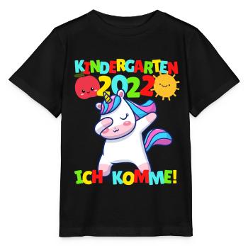 Kindergarten ich komme Einhorn Kindergartenkind - Stanley/Stella Kinder T-Shirt MINI CREATOR  - Schwarz - Vorne - Mikhail (115cm)
