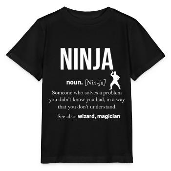 Ninja - T-shirt bio MINI CREATOR Stanley/Stella Enfant - noir - Devant - Mikhail (115cm)