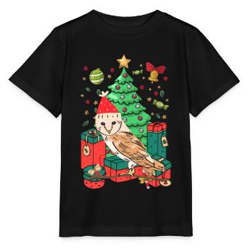 Hibou de Noël laid - T-shirt bio MINI CREATOR Stanley/Stella Enfant - noir - Devant - Mikhail (115cm)