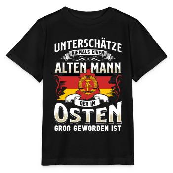 Ossi Geschenk Ostdeutschland NVA Germania Osten - Stanley/Stella Kinder T-Shirt MINI CREATOR  - Schwarz - Vorne - Mikhail (115cm)