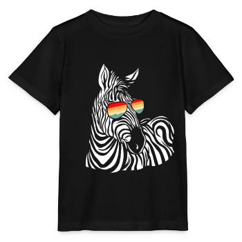 Zebra Gift Black and White Safari Savannah Steppe - Stanley/Stella MINI CREATOR Kids’ T-Shirt - black - Front - Mikhail (115cm)