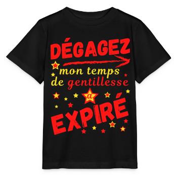 Dégagez mon temps de gentillesse a expiré - T-shirt bio MINI CREATOR Stanley/Stella Enfant - noir - Devant - Mikhail (115cm)