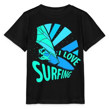 J’adore surfer surf surf surf surf - T-shirt bio MINI CREATOR Stanley/Stella Enfant - noir - Devant - Mikhail (115cm)