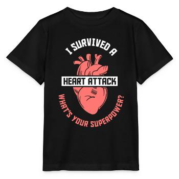 I survived a heart attack - Stanley/Stella MINI CREATOR Kids’ T-Shirt - black - Front - Mikhail (115cm)