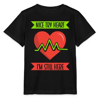 Bon cœur d’essai je suis toujours là - T-shirt bio MINI CREATOR Stanley/Stella Enfant - noir - Devant - Mikhail (115cm)