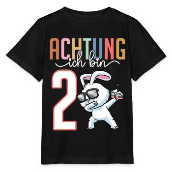 2. Geburtstag Mädchen 2 Jahre Hase - Stanley/Stella Kinder T-Shirt MINI CREATOR  - Schwarz - Vorne - Mikhail (115cm)