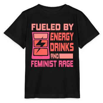 Angeheizt Durch Energydrinks Und Feministische Wut - Stanley/Stella Kinder T-Shirt MINI CREATOR  - Schwarz - Vorne - Mikhail (115cm)