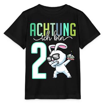 2. Geburtstag Mädchen 2 Jahre Hase - Stanley/Stella Kinder T-Shirt MINI CREATOR  - Schwarz - Vorne - Mikhail (115cm)