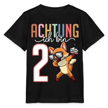 2. Geburtstag Mädchen 2 Jahre Fuchs - Stanley/Stella Kinder T-Shirt MINI CREATOR  - Schwarz - Vorne - Mikhail (115cm)