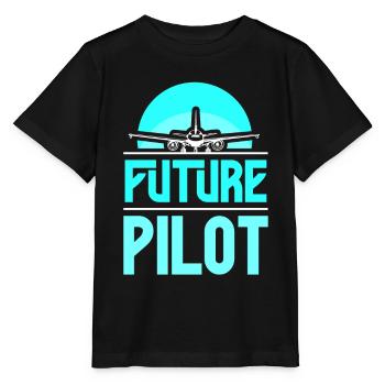 Futur pilote de petit avion jet avion léger - T-shirt bio MINI CREATOR Stanley/Stella Enfant - noir - Devant - Mikhail (115cm)