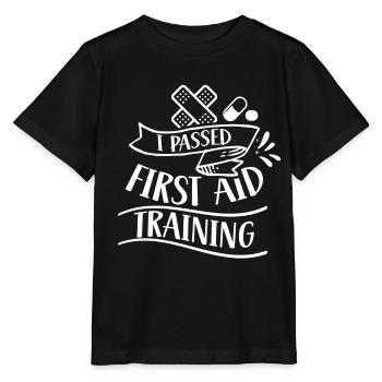 I passed a first aid course teacher - Stanley/Stella MINI CREATOR Kids’ T-Shirt - black - Front - Mikhail (115cm)