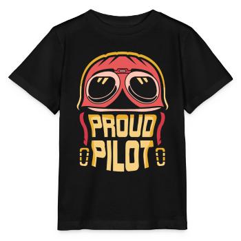 Fier pilote avion léger petit avion jet - T-shirt bio MINI CREATOR Stanley/Stella Enfant - noir - Devant - Mikhail (115cm)