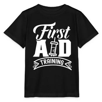 Training in First Aid Course First Aid - Stanley/Stella MINI CREATOR Kids’ T-Shirt - black - Front - Mikhail (115cm)