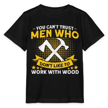Working with wood carpenter - Stanley/Stella MINI CREATOR Kids’ T-Shirt - black - Front - Mikhail (115cm)