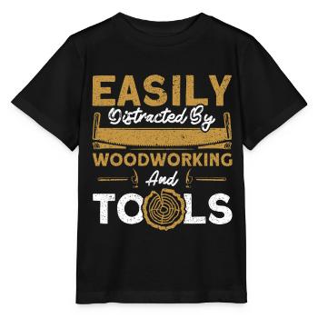 Woodworking and tools Carpenter - Stanley/Stella MINI CREATOR Kids’ T-Shirt - black - Front - Mikhail (115cm)