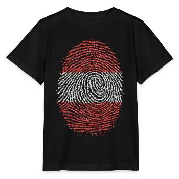 Autriche Drapeau autrichien des empreintes digitales - T-shirt bio MINI CREATOR Stanley/Stella Enfant - noir - Devant - Mikhail (115cm)