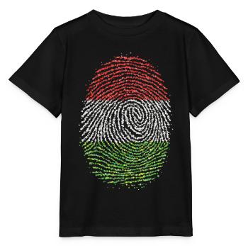 Hongrie Hongrois Hongrois Empreintes Digitales Flag - T-shirt bio MINI CREATOR Stanley/Stella Enfant - noir - Devant - Mikhail (115cm)