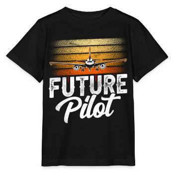 Futur pilote de petit avion jet avion léger - T-shirt bio MINI CREATOR Stanley/Stella Enfant - noir - Devant - Mikhail (115cm)
