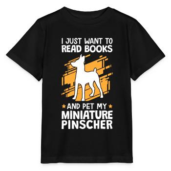 Coup de Pinscher nain et lecture de Pinscher - T-shirt bio MINI CREATOR Stanley/Stella Enfant - noir - Devant - Mikhail (115cm)