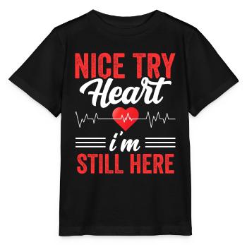 Bon cœur d’essai je suis toujours là - T-shirt bio MINI CREATOR Stanley/Stella Enfant - noir - Devant - Mikhail (115cm)
